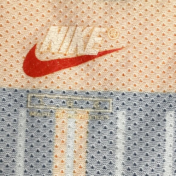 Vintage Nike FT58 Dri-Fit Mens Tank Top Large White Gray Orange Striped - Picture 3 of 6